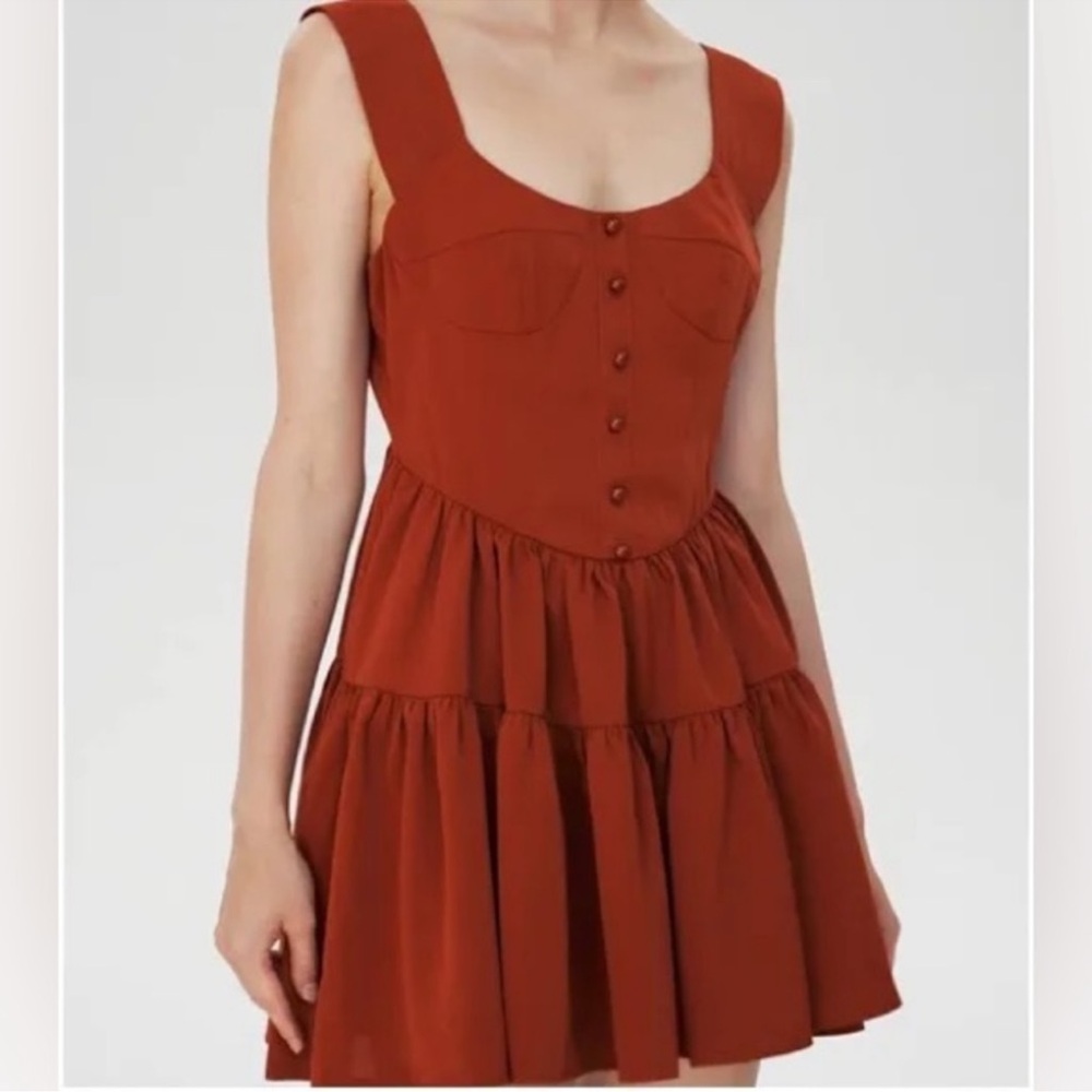 Cider • Mini Dress • Brown/Orange • Medium • Tiered